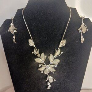 Silver Tone 1980's Christina Collections Necklace and Earring Set